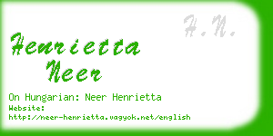 henrietta neer business card